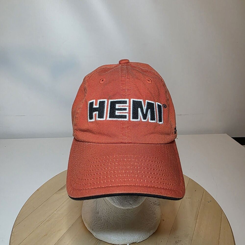 Dodge Hemi Orange Embroidered Hemi Head Strapback Hat Cap One Size Fits Most